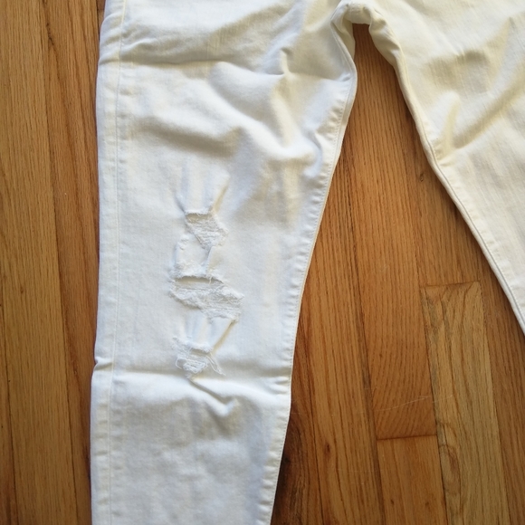 J Brand Cropped Low Rise Jeans 9326 White Distressed Cotton Skinny Raw Hem 31 - Picture 12 of 16